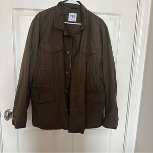 Zara Olive Green Utility Field Jacket